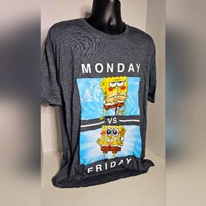 Nickelodeon SpongeBob Monday/Friday Graphic Tee Mwns Sizes